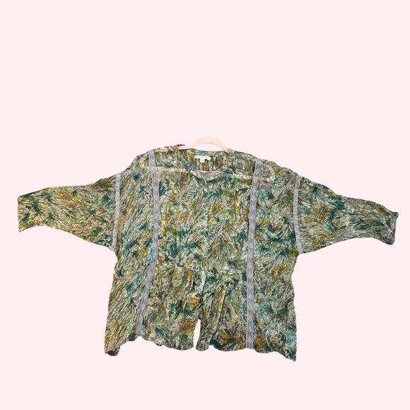 BURNING TORCH beautiful silk blouse S - Picture 9 of 9